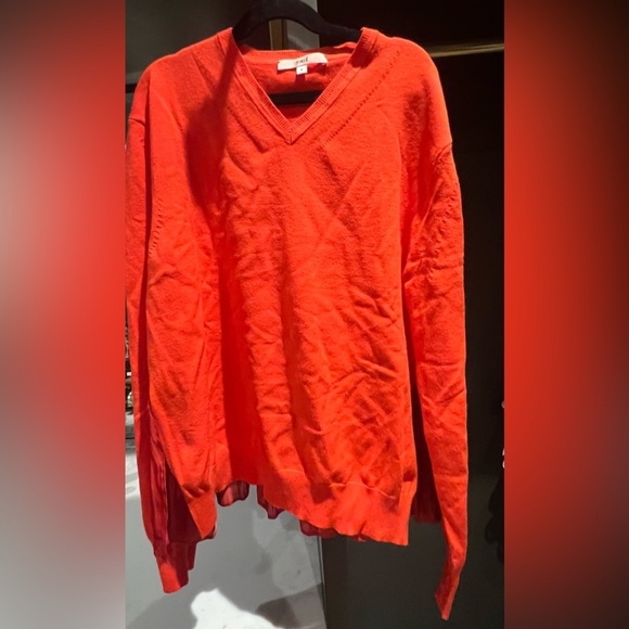 Rhie Sweaters - Rhie Vibrant Orange V-Neck Sweater
